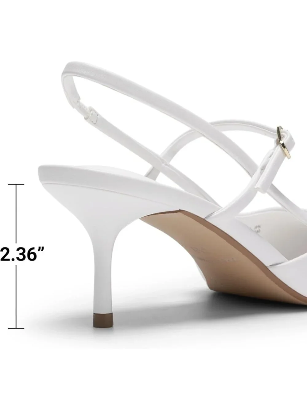 DREAM PAIRS Women's White Kitten Slingback Pointed Closed Toe Heels Shoes